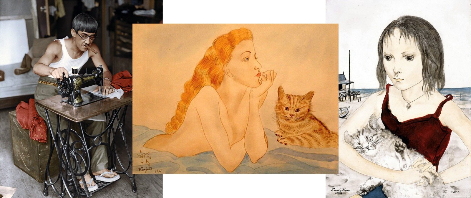 Экстравагантный японский художник, рисовавший ню и кошек, чьи картины в начале XX века покорили любителей живописи во Франции.