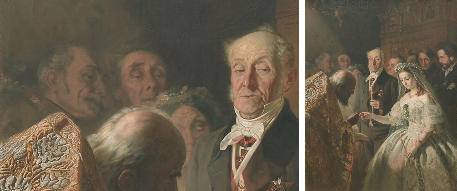 Кто была невеста на картине Пукирёва "Неравный брак" и как сложилась её судьба? Почему художник нарисовал 3 невесты?