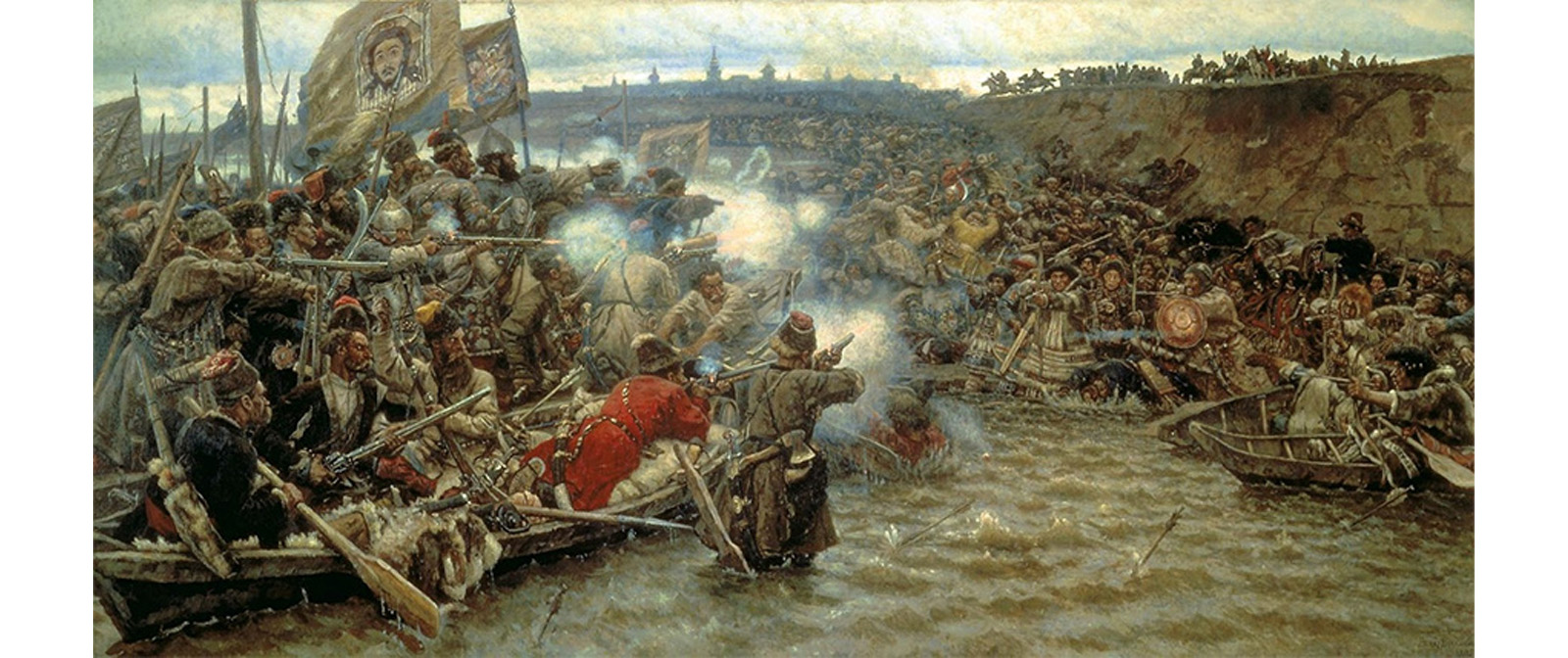 Суриков покорение Сибири Ермаком. В.И. Суриков. «Покорение Сибири Ермаком» (1895, ГРМ). Атаман Ермак покорение Сибири. «Поход Ермака» (1907 г.) Лебедев.