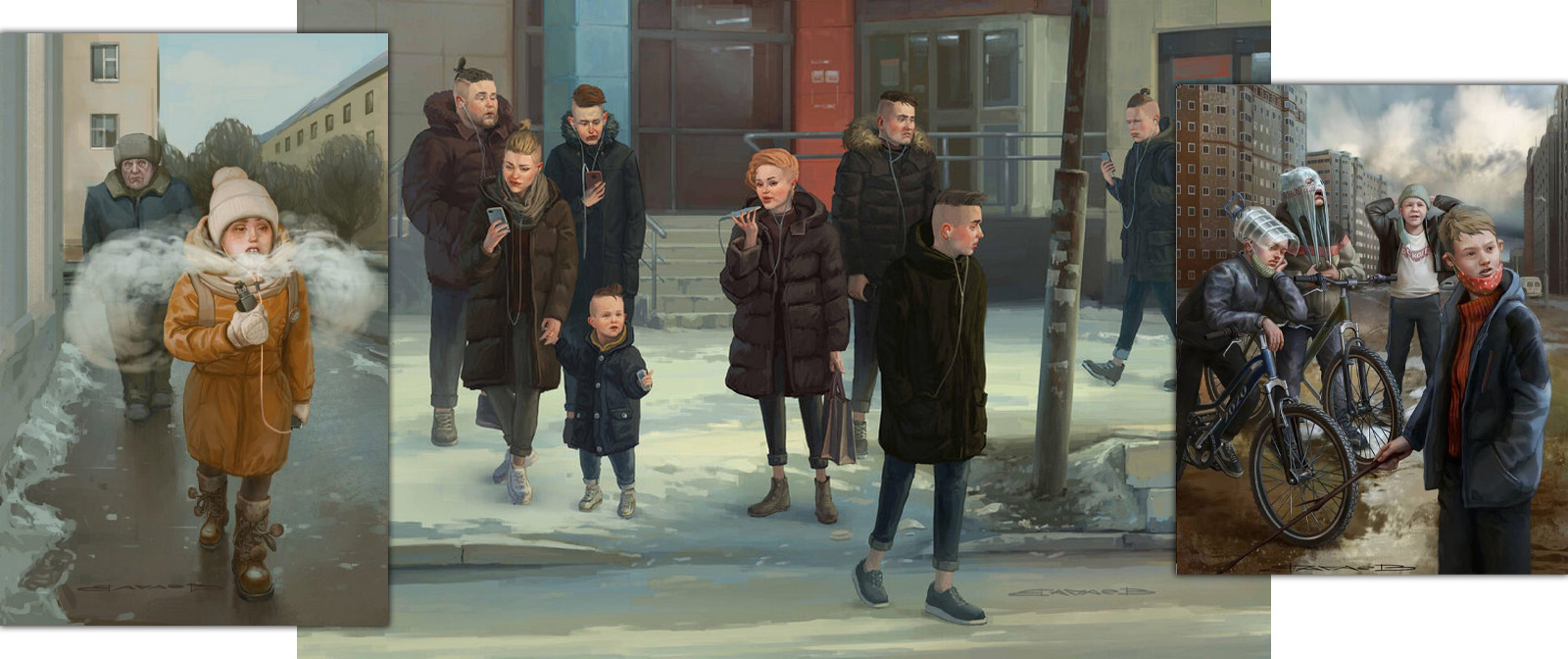 Ироничные картинах Михаила Вачаева про нашу жизнь, сдобренные иронией и гротеском ​
