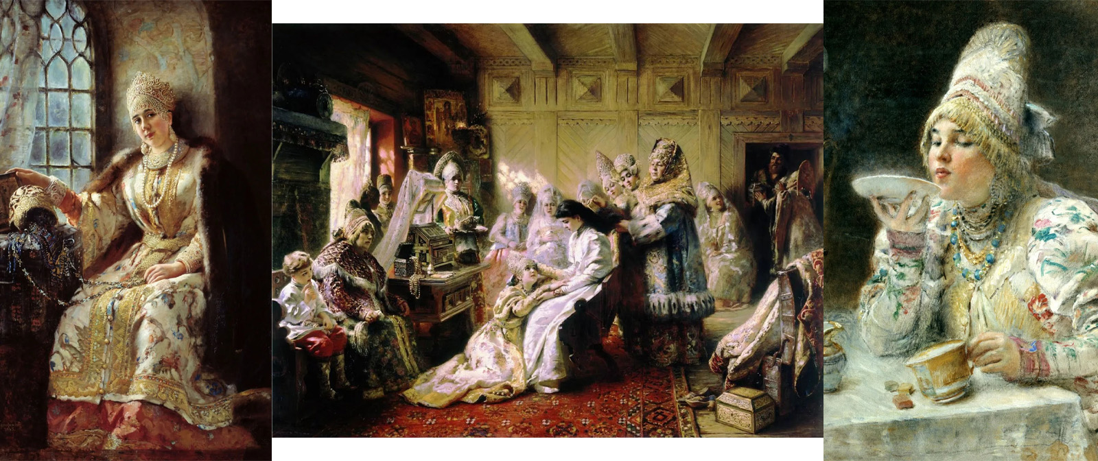 An immodest custom that Konstantin Makovsky depicted in his painting "Boyar Wedding Feast in the XVII century"