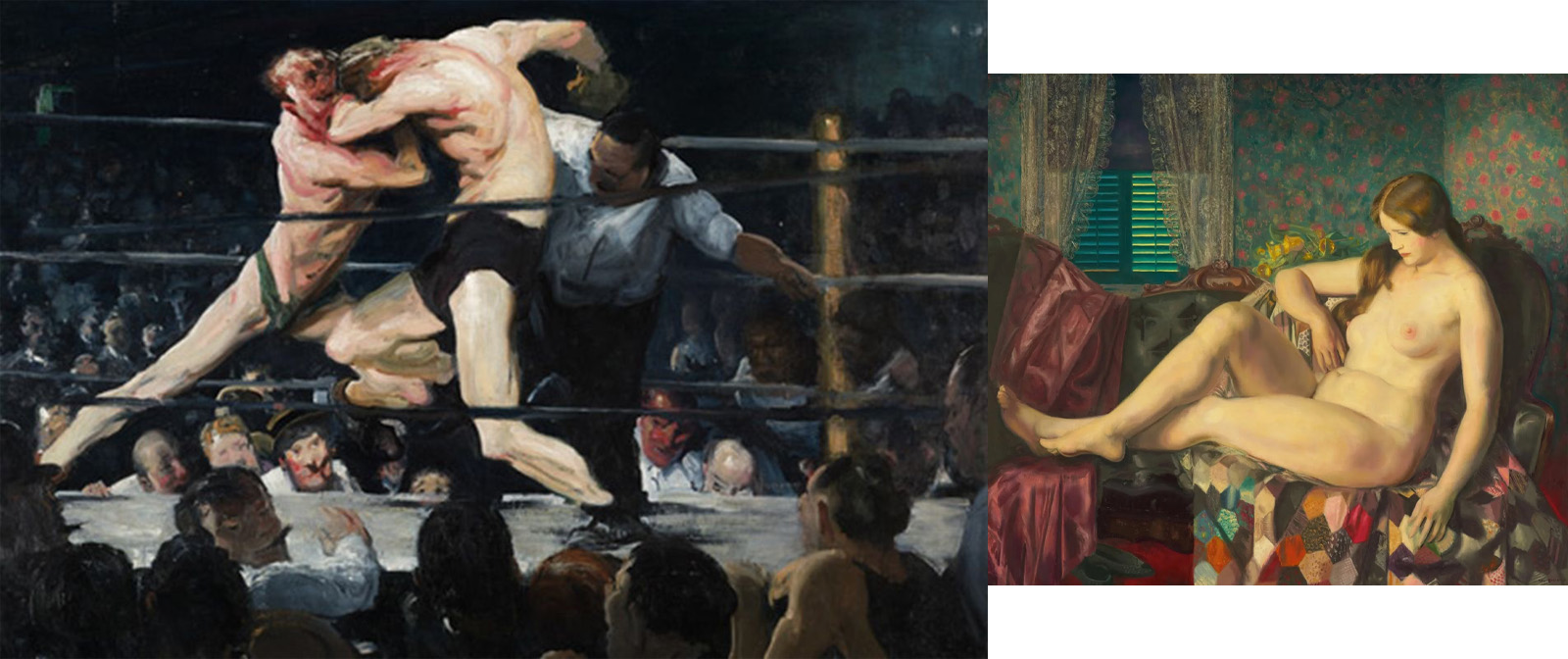 He knew his way around nudes and boxing matches. George Bellows' impressive paintings.