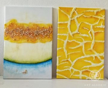 Diptych "Melon" with the smell of melon