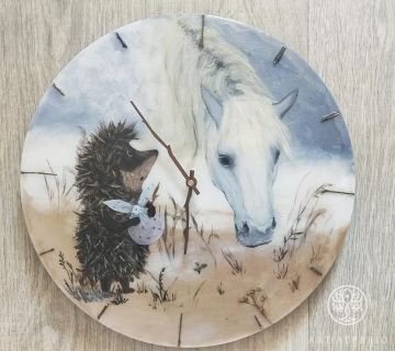 "Horse and hedgehog" clock