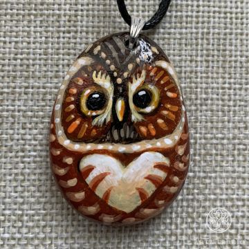 Hand-painted pendant Owl