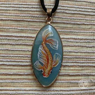 Hand-painted Goldfish pendant