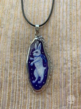 Hand-painted Bunny pendant