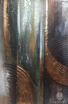 Iveria. Abstract interior painting with gold leaf. Based on K. Brylkova