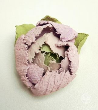 Brooch "Peony" on a pin made of certified texture paste, durable, not afraid of moisture