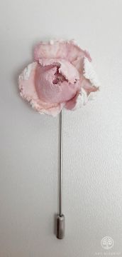 Brooch pin Pink bud for thick fabrics made of texture paste, durable, not afraid of moisture