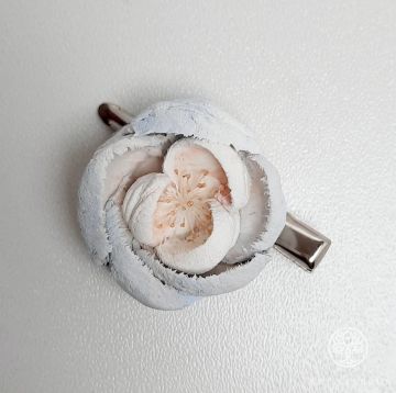 Brooch clip "Apple blossom" made of certified texture paste, not afraid of moisture, durable