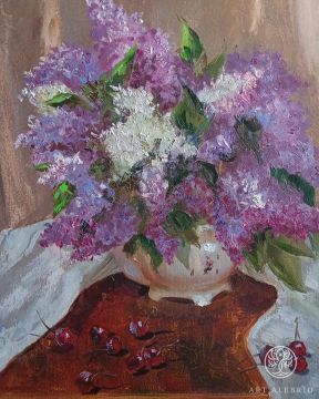 Lilac with cherry