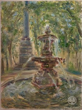 Plein air sketch "Fountain in the Rumyantsev Garden"