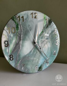 Green and Turquoise Resin Wall clock