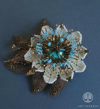Passionflower brooch/Брошь-пассифлора