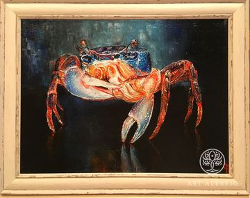 “Rainbow Crab”, oil on canvas