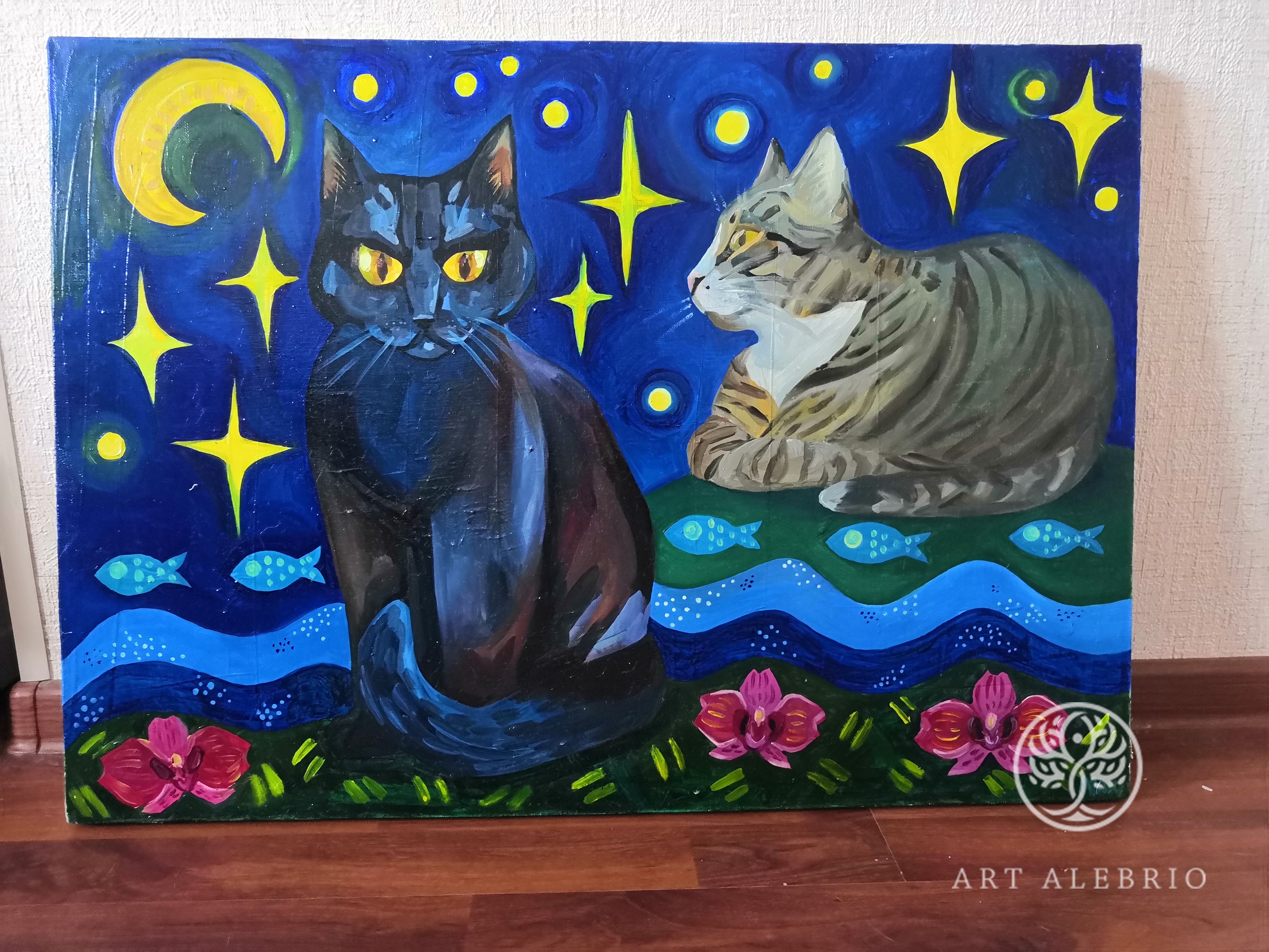 Песни лунный кот. Лунные коты. Лунные коты Городец. Картина в музее лунный кот. Лунный кот песня.