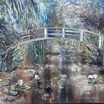 "Nenyufars under the bridge" based on Claude Manet