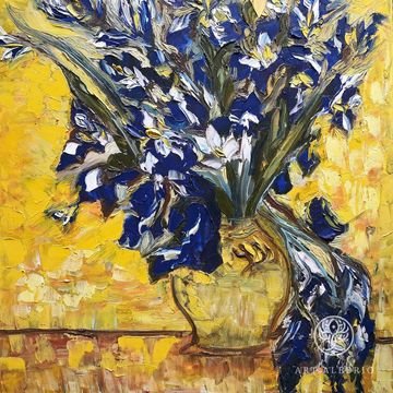 "Symphony of Blue on Yellow" based on Van Gogh