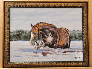 Horse on the river