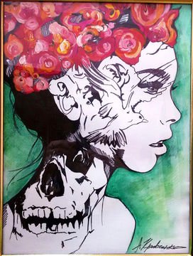 "Девушка с черепом". "The girl with the skull"