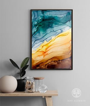 Abstract works using alcohol ink technique
