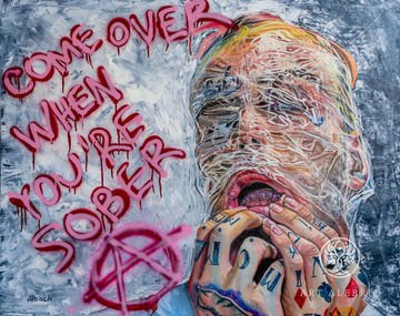 "Come over when you're sober" (Portrait in memory of rapper Lil Peep)