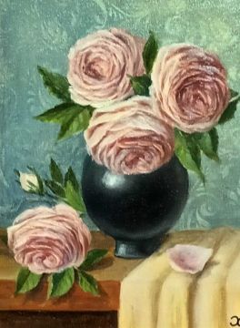 "Roses in a blue vase" Natalia Khakova