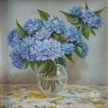 "Blue hydrangea in a vase" Natalya Khakova