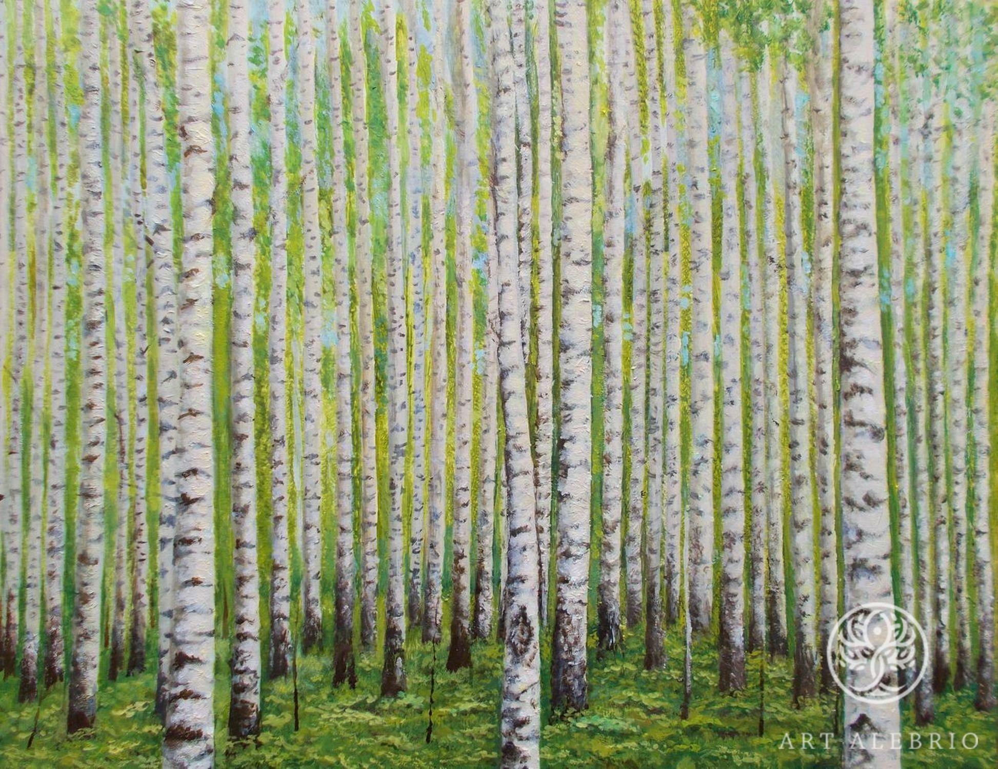 The grove of the dancing birches. Куинджи Берёзовая роща картина. Левитан Берёзовая роща картина.