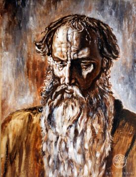 Old man (free copy of P. Korin's painting)
