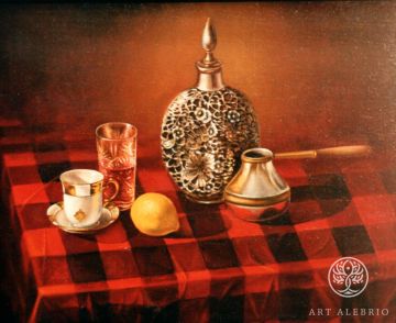 Still-life on a Red Table-Cloth
