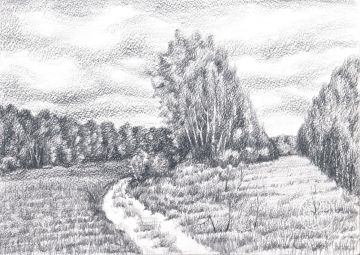 Among the fields. October. Sketch / Among the fields. October. Sketch