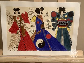 Fantasy kimono sketch