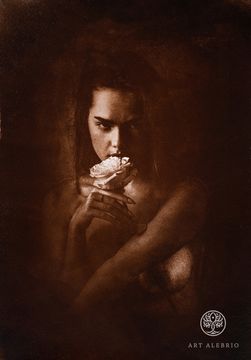 Portrait with a rose. Homage to Eikoh Hosoe