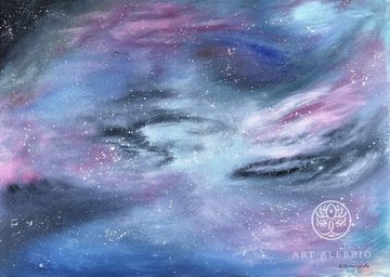 Cosmic nebula, oil on canvas