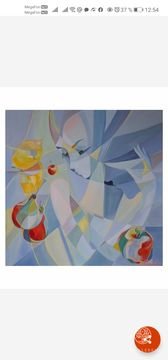 "Girl with a pear" symbolizes healthy eating, cleanliness, light, health