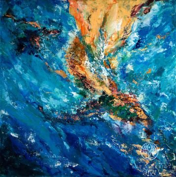 Earth whale, waterscape painting \ Земной кит, с высоты птичьего полета