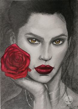 Девушка Роза с розой 