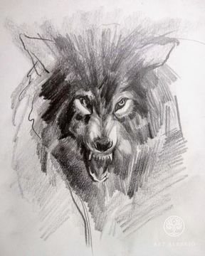 "Wolf's Head" (part of a triptych)