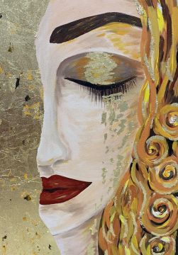 “Inspired by Klimt. Freya's tears. Self-portrait
